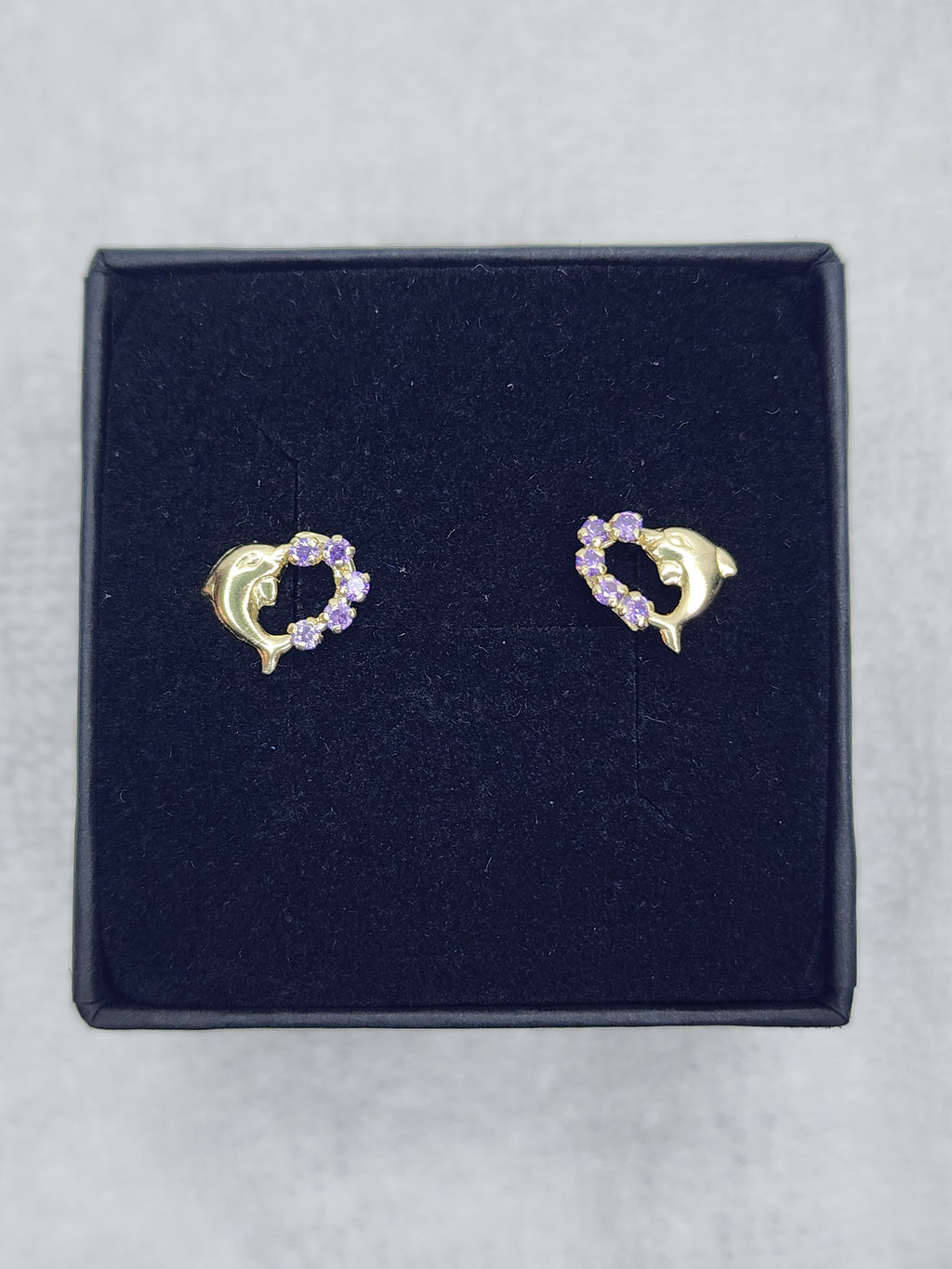 Jewelry Earrings Gold14k Heart Dolphin