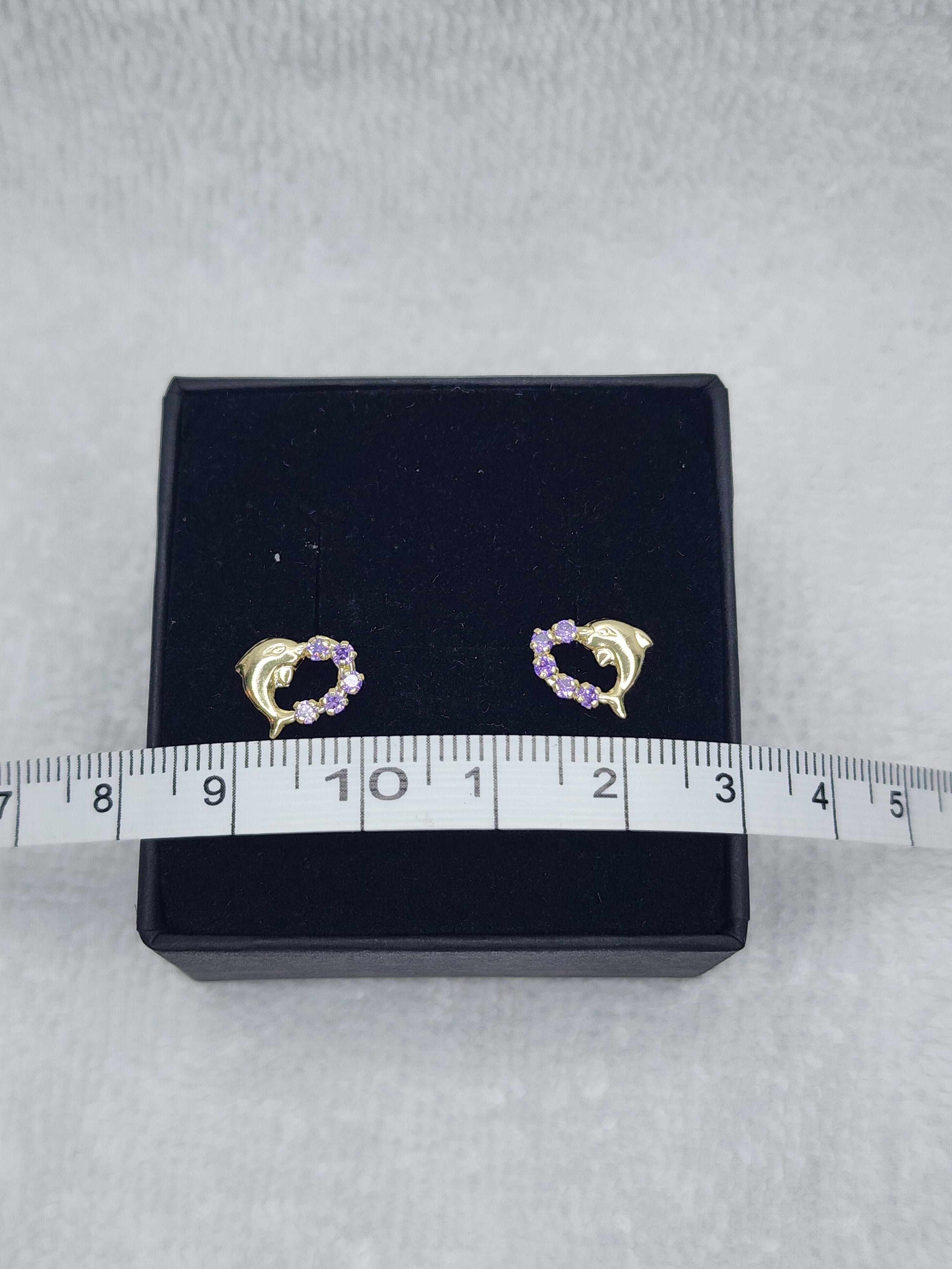 Jewelry Earrings Gold14k Heart Dolphin