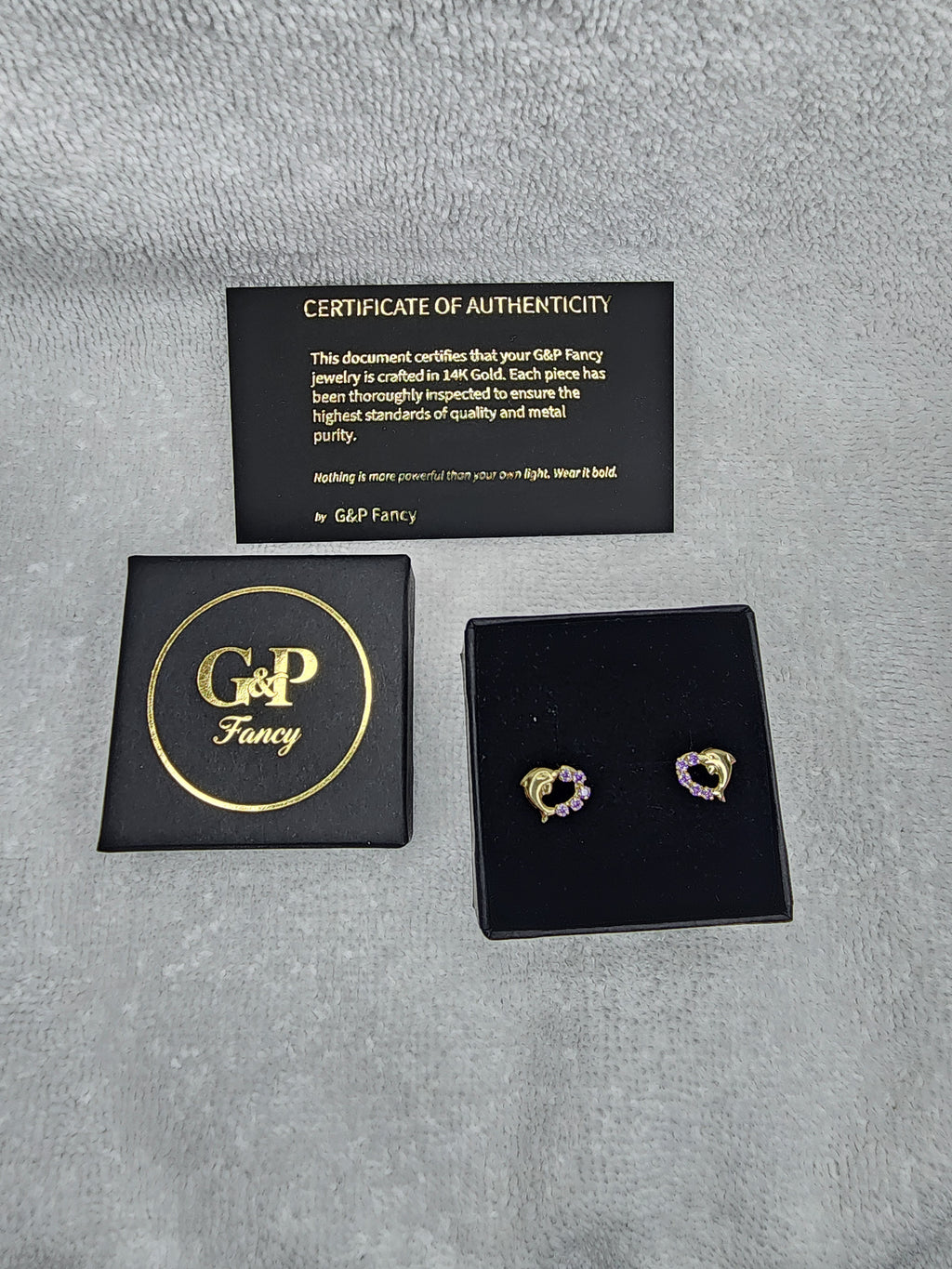 Jewelry Earrings Gold14k Heart Dolphin