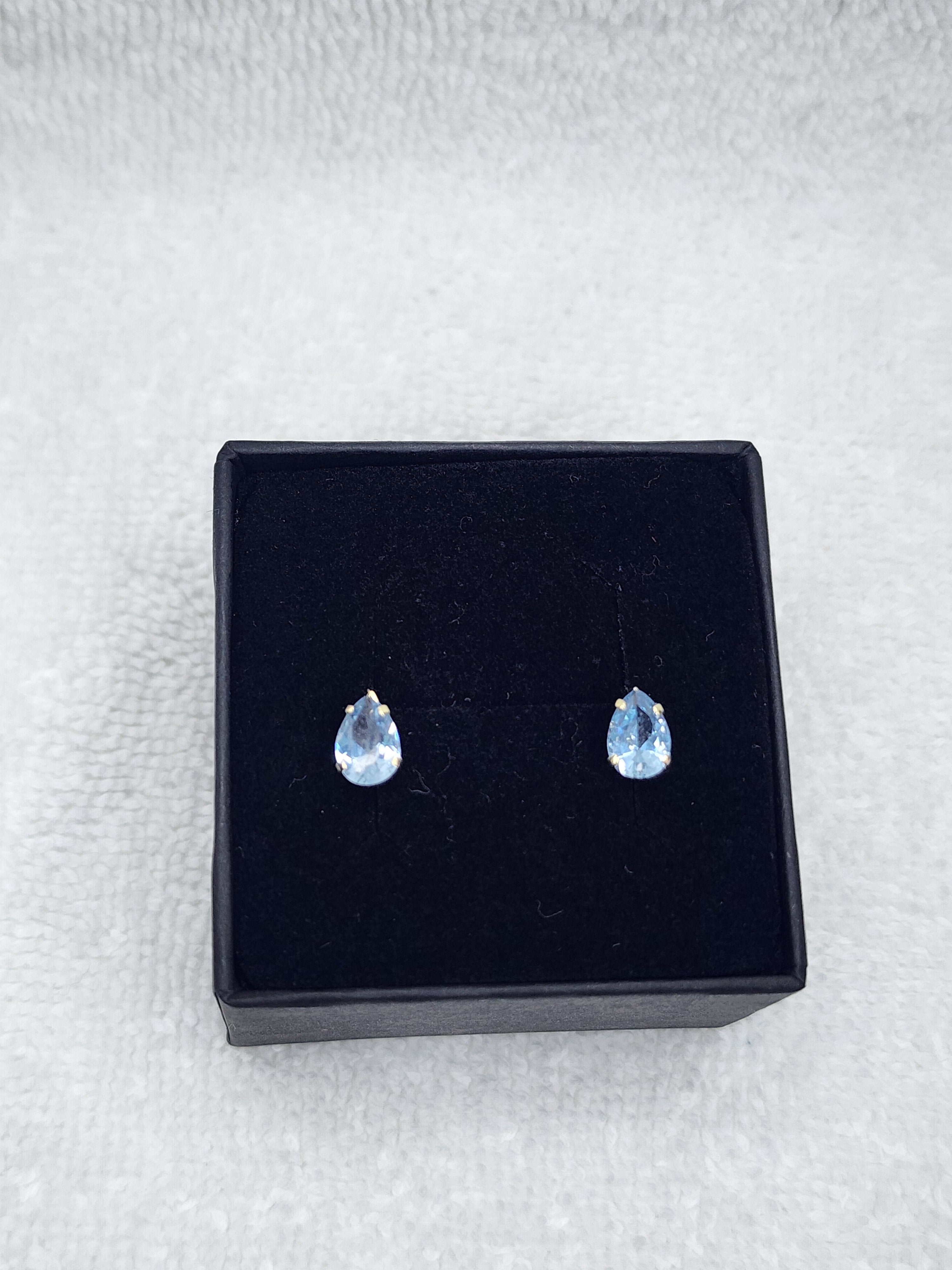 Jewelry Earrings Gold 14k Blue Pear