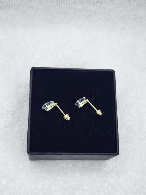 Jewelry Earrings Gold 14k Blue Pear