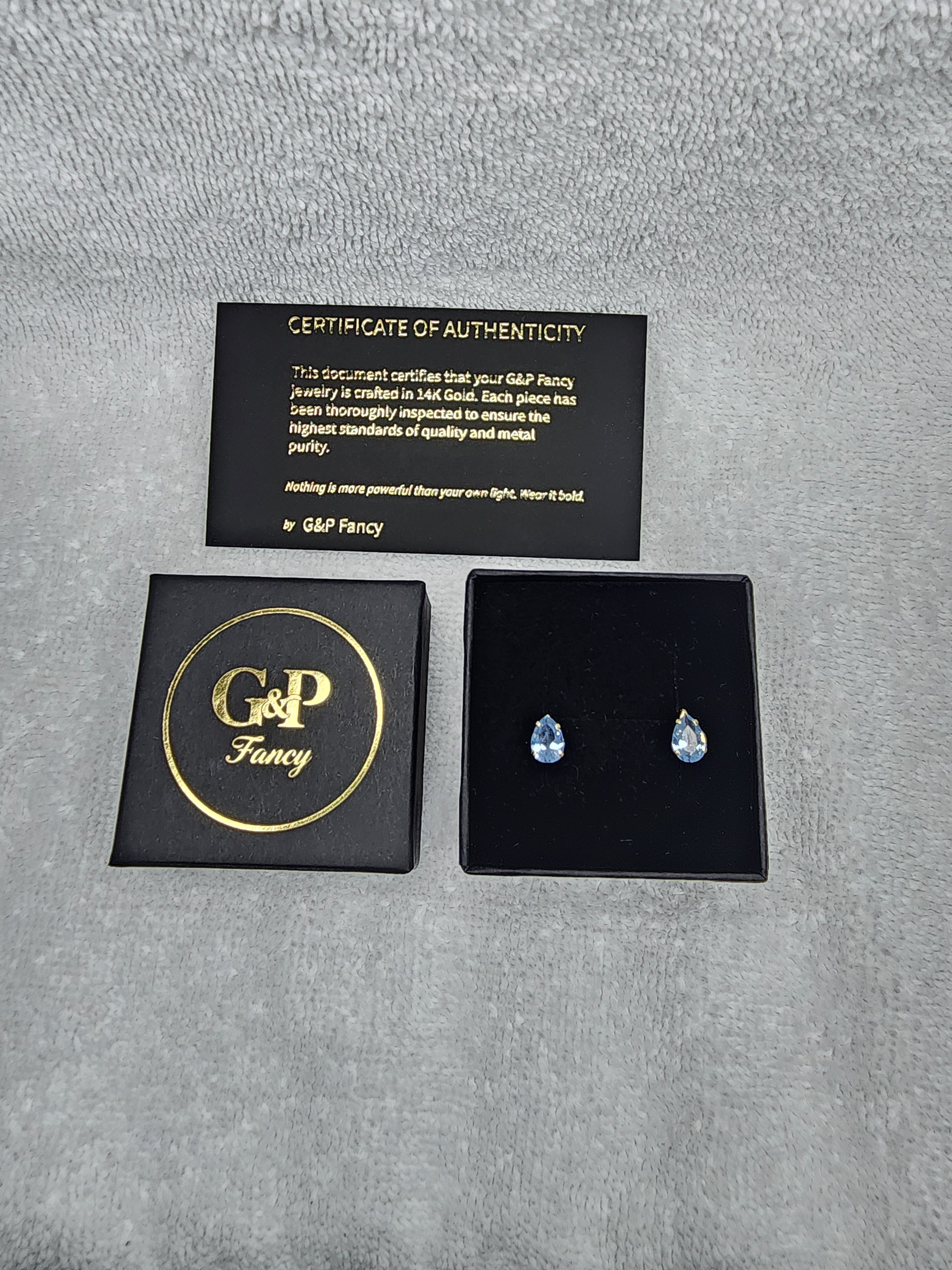 Jewelry Earrings Gold 14k Blue Pear