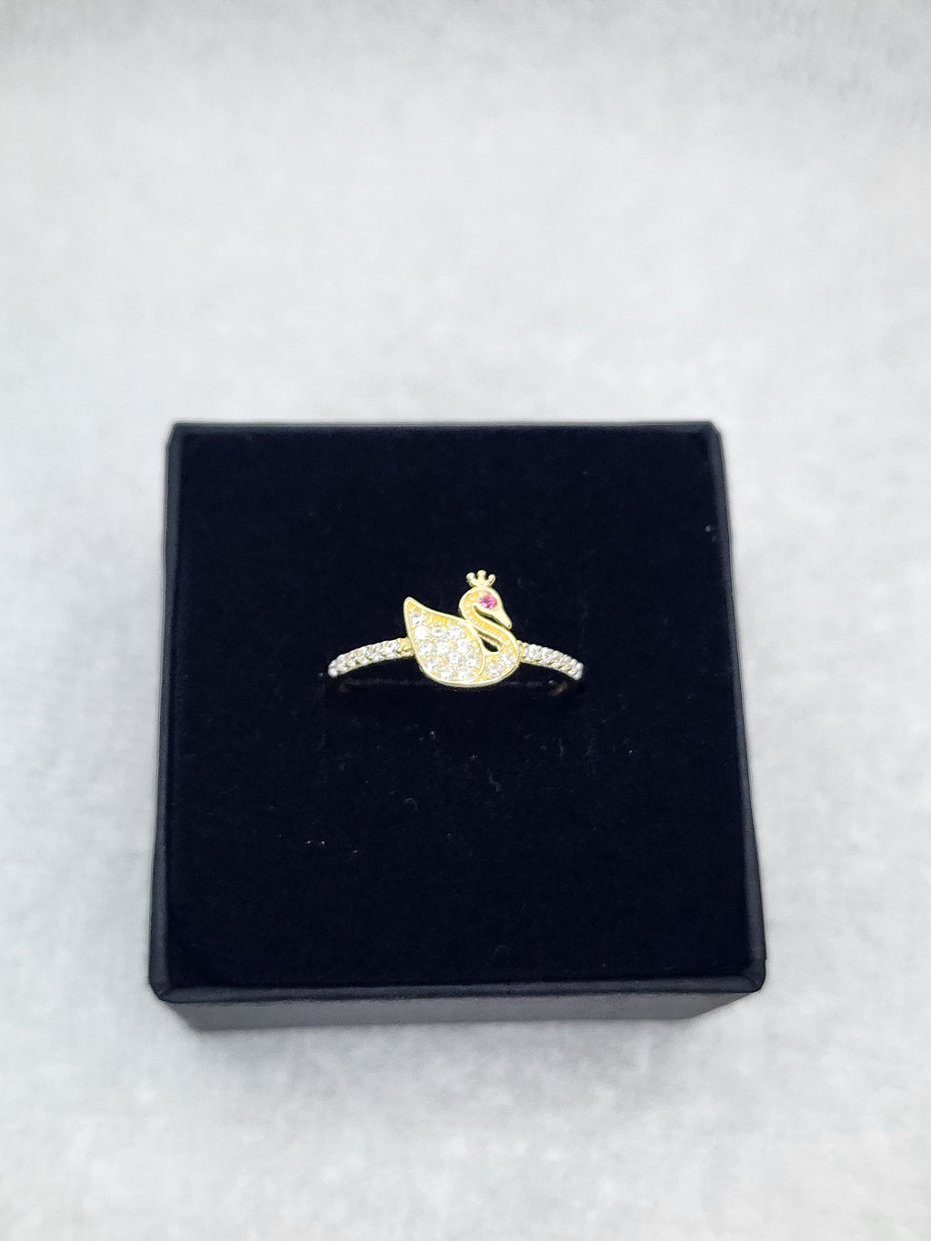 Jewelry Ring Gold 14k Elegant Swan Size: 8