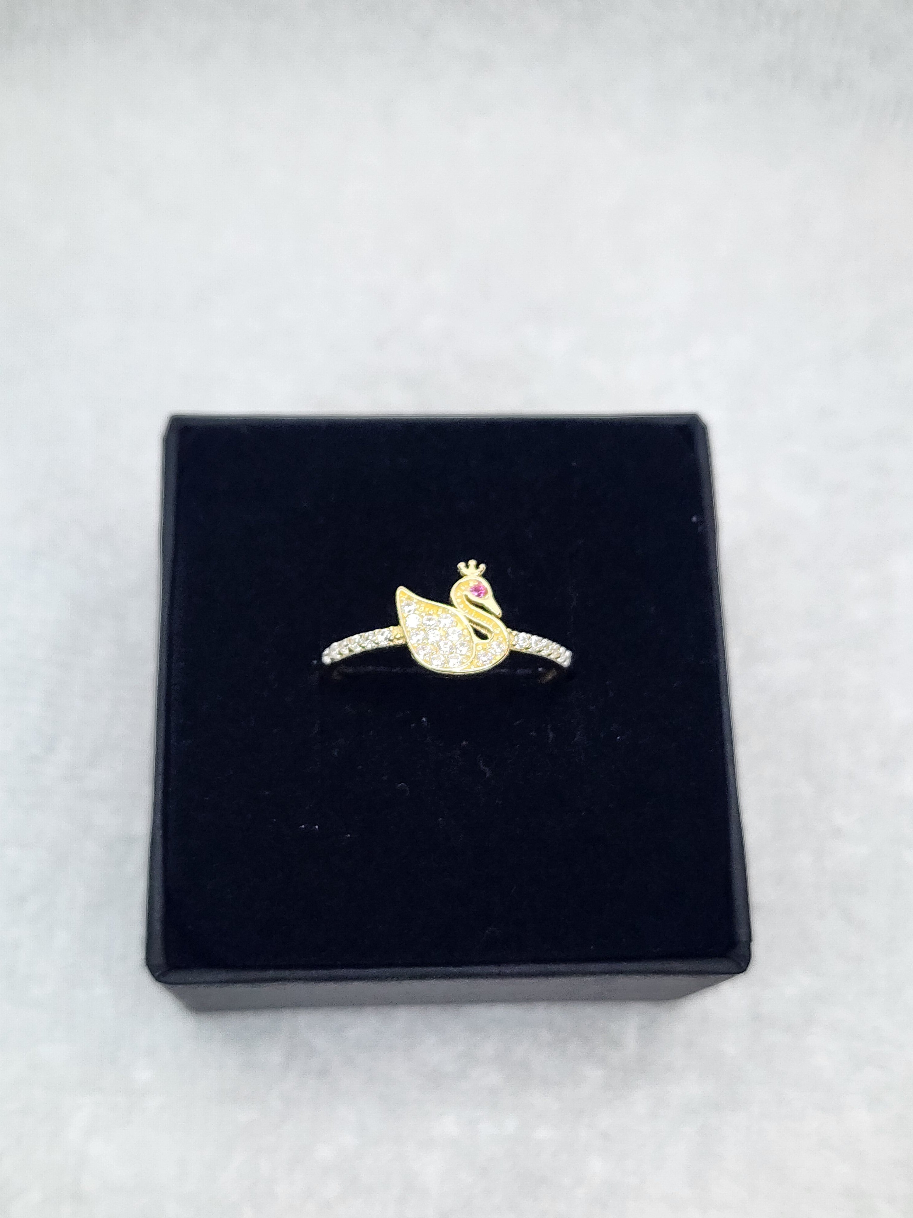 Jewelry Ring Gold 14k Elegant Swan Size: 8